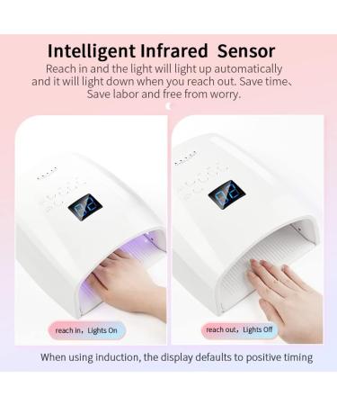 Rechargeable Cordless 66w UV Led Nail Lamp for Gel Polish - 5 Timer Settings, LCD Display - White - Buy Online on GoSupps.com