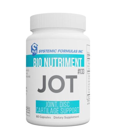 Systemic Formulas JOT Joint/Disc/Cartilage 60 Capsules Bio Nutriment #133. Supports Cartilage Integrity Joint Health Lubrication and Comfort and Healthy Formation of Joints Discs and Cartilage.