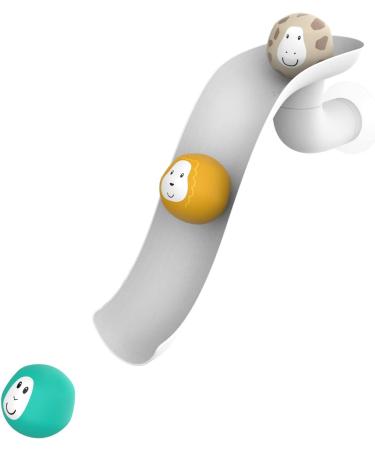 Matchstick Monkey Antimicrobial Baby Bath Toy Slide Set with Easy Grip Sensory Learning - 1 Slide + 3 Animal Rocks, White - Ages 12M - Buy Online on GoSupps.com