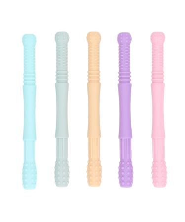 Hollow Teething Sticks Silicone 5-Piece Set for Toddlers - Reduce Anxiety & Stress, Teeth Grinding Relief - Perfect for PDD - Style 2 - Buy Online on GoSupps.com