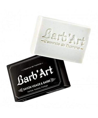 Barb'Art Organic Beard and Face Soap Olive - Rosemary Barb'Art No. 1 French since 2015 100 g Fresh and Natural Fragrance Made in France Free Delivery Satisfied or Refund