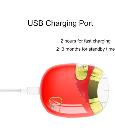 Lancoon Electric Nail Clipper Stainless Steel Blade with Rechargeable Safe Curved Protection Save Time and Energy Shearing Grinding Fingers Toes for Children Seniors Red - Buy Online on GoSupps.com