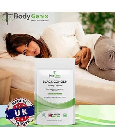 Bodygenix Black Cohosh Supplement 365 Capsules - Menopause & PMS Support - Mood & Nerve Stability - 6.5mg - Buy Online on GoSupps.com