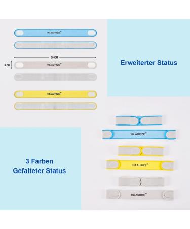 HX AURIZE Adjustable Mask Straps - Comfortable Ear Relief Multi-Colored Gray Blue & Yellow Extensions for Masks - International Shipping Available - Buy Online on GoSupps.com