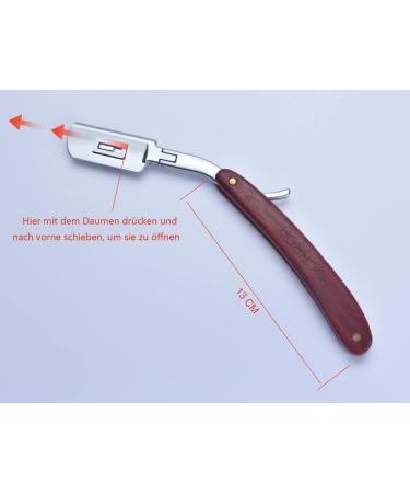 Pocrrop Straight Razor Set for Men - Wooden Handle Shaving Razor with 10 Sharp Blades & Leather Case | Premium Barber Razor for Smooth Shaves - Buy Online on GoSupps.com