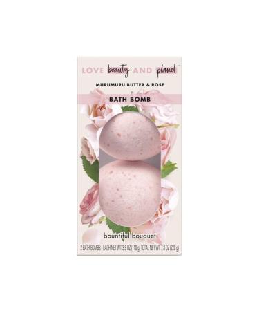 Love Beauty Planet Murumuru Butter Rose Bath Bomb  2 Pieces  Total 7.8 oz