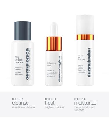 Dermalogica Daily Brightness Boosters Kit - BioLumin-C Serum, Gel Moisturizer & Glycolic Cleanser - Buy Online on GoSupps.com
