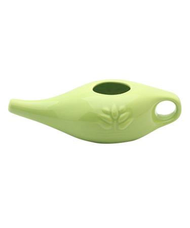 Richolyn Neti pot made of ceramic for nose rinsing nose washing set comfortable snap pot for sinuses and sinuses green