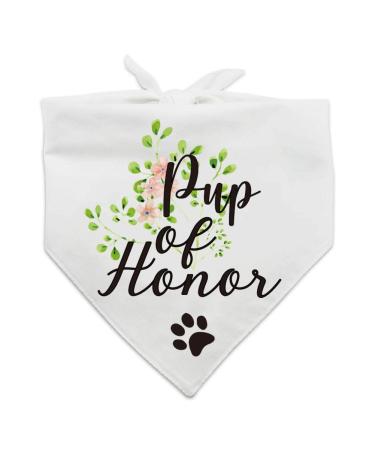 YTNONT Dog of Honor Maid of Honor Wedding Dog Bandana Wedding Photo Prop Pet Scarf Accessories Coral Wedding Bandana White 1 Count (Pack of 1)