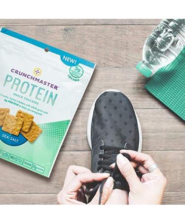 Crunchmaster Protein Gluten Free Sea Salt Crackers 3.54oz (Pack of 12) - Buy Online on GoSupps.com
