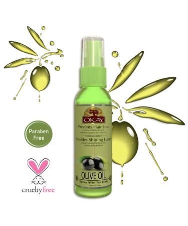 Okay Olive Spray Mist Oil for Hair - Prevent Hair Loss - All Skin & Hair Types - 2 fl oz - Buy Online on GoSupps.com