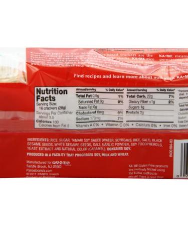 Ka-Me Gluten Free Rice Crackers - Black Sesame & Soy (Pack of 12) | Healthy Snack - Buy Online on GoSupps.com