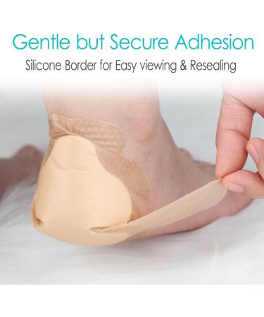Silicone Heel Foam Bandages - Waterproof Absorbent Dressings for Cracked Heels Ankle & Elbow Protection | Pack of 4 (5 x 8 inches - Buy Online on GoSupps.com