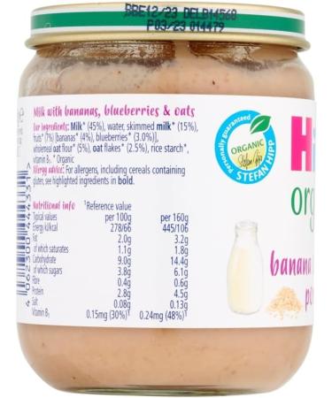HiPP Organic Banana Blueberry Porridge Baby Food Jar 7+ months (6 x 160g) | 6-Pack - Buy Online on GoSupps.com