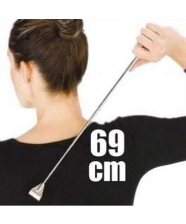 Out of the blue 61/1968 Extendable metal back scratcher with rubberized handle approx. 69 cm