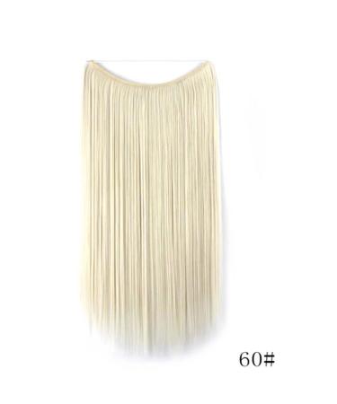 Iluu 22 Platinum Blonde Hair Extensions - Long Natural Straight Synthetic Heat-Resistant Fiber with Hidden Fishing Cord for Parties - Buy Online on GoSupps.com