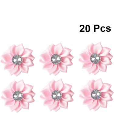 Alipis 3pcs 1 20pcs Head Band Rhinestones Flower Applique Ornament Cloth Bloom Ribbon Flower Bow Tie Set Pinkx3pcs Size 1x3pcs - Buy Online on GoSupps.com
