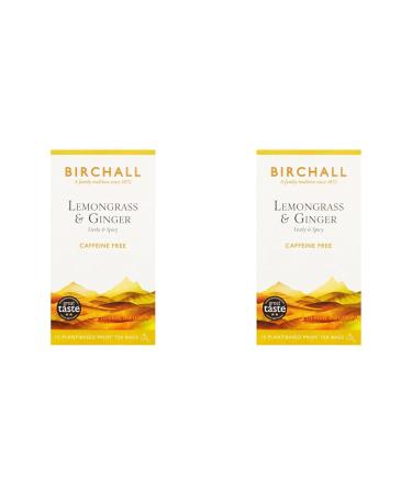 Birchall Tea Bags Lemongrass & Ginger Herbal Tea Gift Set Caffeine Free Tea Bursting with Full Flavour Perfect Vegan Gifts 15 Plant-Based Prism Tea Bags (Pack of 2) 15 Count (Pack of 2)