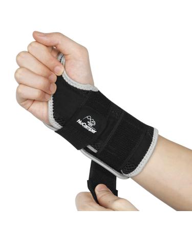 NuCamper Wrist Brace Carpal Tunnel Right Hand for Men Women Wrist Support Splint Hand Brace with Adjustable Straps Night Sleep Support Arm Stabilizer with Compression Sleeve for