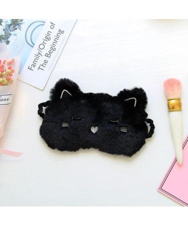 2pcs Cute Black Cat Sleeping Masks for Kids, Girls, and Women | Soft Plush Eye Mask Blindfold Cover | Ideal Eyeshade for Teens Girls - Buy Online on GoSupps.com