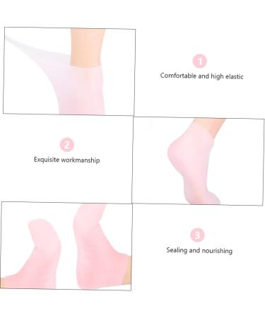 minkissy 3 Pairs Sock Spa Soften Skin Soles Moisturizer Spa Stocking Moisturizing Gel Booties Skin Protect Soles Moisturizing Foot Silicone Gel Foot Skin Sole Pad Sebs Pink Lotion Women's - Buy Online on GoSupps.com