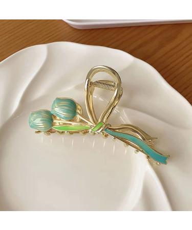 Non-Slip Metal Flower Hair Claw Clips - Strong Hold Butterfly & Mermaid Design for Women & Girls | 2pcs Tulips - Buy Online on GoSupps.com