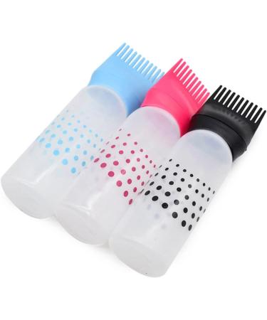 PLAFOPE 3pcs Salon Hair Dye Bottle Hair Root Applicator Bottle Hair Dying Bottles Hair Styling Tools Hair Color Brush Applicator Hair Oiling Bottle Hair Dye Brush Filling Comb - Buy Online on GoSupps.com