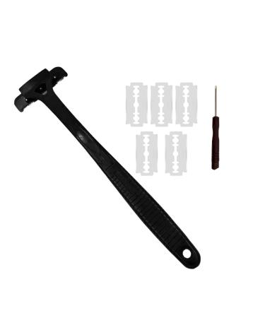 Harilla back razor with a long handle back razor for men DIY hair removal tool ergonomic handle foldable wet or black