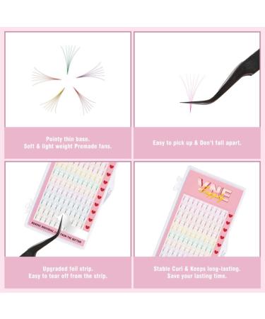 VNE Mixed Colorful Lash Extensions - Premade Volume & Mega Volume Fans | 6D C Curl | Pink Red Yellow Green Orange Purple Blue Brown - Shop Internationally - Buy Online on GoSupps.com