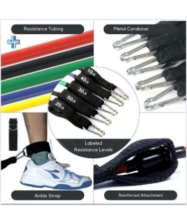 11-Piece Resistance Band Set for Home Workouts | Durable Strength Training & Therapy Bands with Handles Ankle Straps & Door Anchor - Buy Online on GoSupps.com