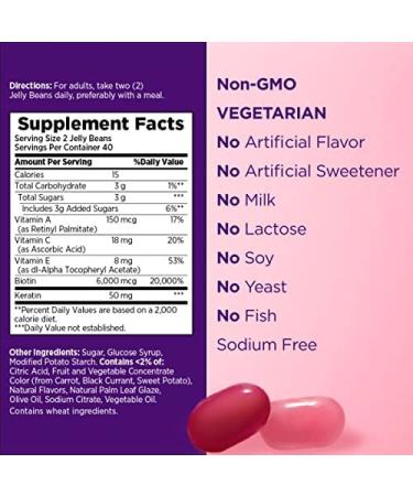 Natureâ€™s Bounty Hair Skin & Nails Jelly Beans - 3000 mcg, 80 Mixed Fruit Chews - Buy Online on GoSupps.com