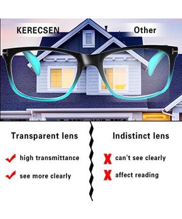 High-Quality Kerecsen 3 Pack Women's Reading Glasses - Comfortable Rectangular Design with Feather Hinges (2.25 & 3.0 Blue) - Buy Online on GoSupps.com