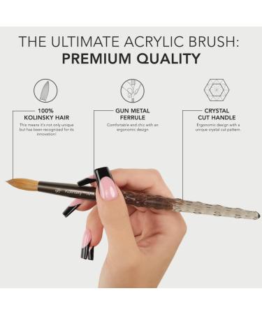 KIARA SKY Black Crystal Acrylic Nail Brush - Professional Kolinsky Nail Cleaner Tool for Women - 100% Handcrafted Long Lasting Nail Brush for Flawless Nails - Buy Online on GoSupps.com