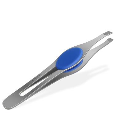 Slanted tweezers with soft handle made of stainless steel