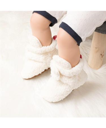 Sonsage Infant Baby Snow Boots | Soft Anti-Skid Sole | Ankle Booties for Newborn Toddler | Winter Warm Crib Shoes 12-18 Months - White - Buy Online on GoSupps.com