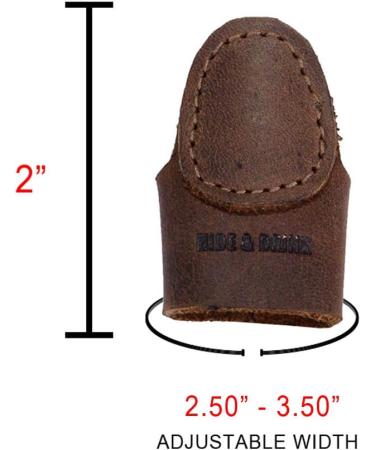 Hide & Drink Leather Archery Thumb Protector Mongolian Finger Guard for Recurve Bow - Handmade, Bourbon Brown - 101 Year Warranty - Buy Online on GoSupps.com