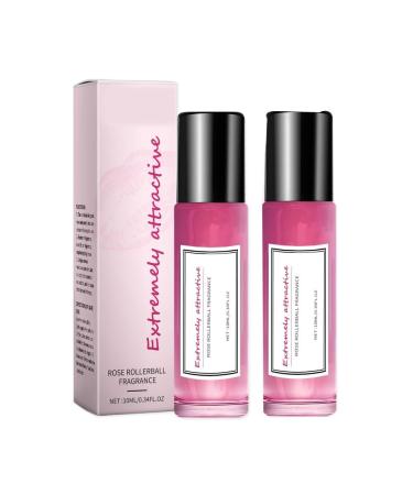Pheromone Roll On Fragrance Fresh Light Fragrance Rose Women's Ball Fragrance Long-Lasting Fresh Portable Perfume Exudes Charm Keep Fragrance (2 Pcs)