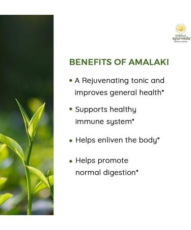 Kerala Ayurveda Amalaki Capsules - 60 Tablets | Antioxidant Supplement for Digestive & Skin Health | Immunity Booster | Gluten Free Dietary Supplement - Buy Online on GoSupps.com