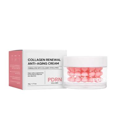 PDRN Capsule Serum Cream Face Care Moisturizer with Collagen Pink Peptide Salmon DNA Anti-Aging Firming Hydrating Repair Reduce Fine Lines Even Skin Tone 1.7Oz