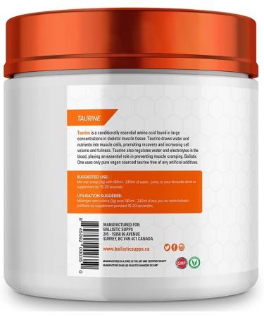Ballistic Supps - Vegan Taurine - 400 Grams - Buy Online on GoSupps.com
