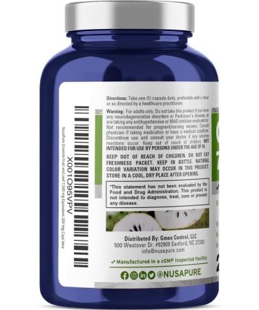 NusaPure Graviola 7500mg 200 Veggie Capsules - Non-GMO Extract 20:1 - Buy Online on GoSupps.com