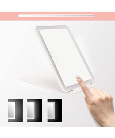 LED Mirror with Light Folding Mirror Compact Lighted Mirror Travel Mirror Adjustable Vanity Mirror with 10x Small Round Mirror Portable Rechargable Desk Makeup Mirror Set for Girls Gifts(White) - Buy Online on GoSupps.com