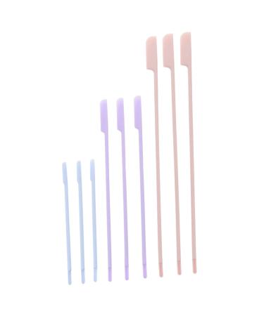 FRCOLOR 9pcs Make up Kit Cream Applicator Mini Lotion Makeup Silicon Spatulas Silicone Beauty Scoop Lip Gloss Spatula Beauty Scraper Beauty Spatula Spoon Cosmetic 31x1.5x0.6cm Assorted Color