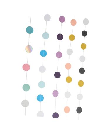 5 Sets Latte Garland Ornament Wedding Decorations Hanging Banner Colorful Party Decorations Decorative Bunting Photo Booth Props Party Prop Pearl Paper Christmas Paper Coins