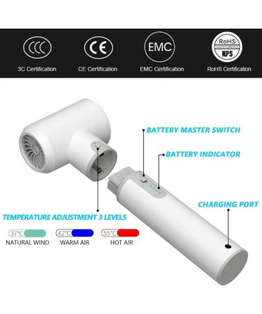Rechargeable Hair Dryers Portable Cordless Hair Dryer Cold/Warm/Hot Air Detachable Handle Battery Convenient - Buy Online on GoSupps.com