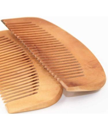 Peach Wood Wooden Comb Anti-Static Comb Close Tooth Comb 2 PCS