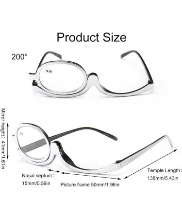 Buy Stylish Foldable Makeup Reading Glasses for Women - Presbyopia Visual Aid & Magnifying Silver Eyewear - Buy Online on GoSupps.com