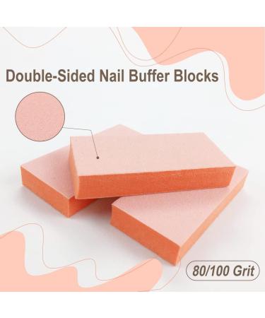 NOVAL 50 PCS Disposable Nail Buffer Blocks Bulk - Orange 80/100 Grit - Professional Nail Salon Quality for Acrylic Nails - Buy Online on GoSupps.com