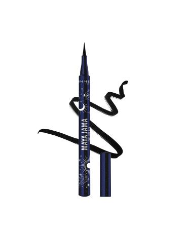 Coty Rimmel Maya Jama Astrology Collection Eyeliner Pen Black Precision Eyeliner Matte Eyeliner Highly Pigmented Waterproof Smudge-Proof Up to 24 Hour Wear 1.2 ml