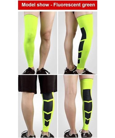 Dexlary Long Compression Knee Sleeves for Men and Women - Green, Large - Ideal for Basketball, Cycling, Sports, and Arthritis Support - Buy Online on GoSupps.com